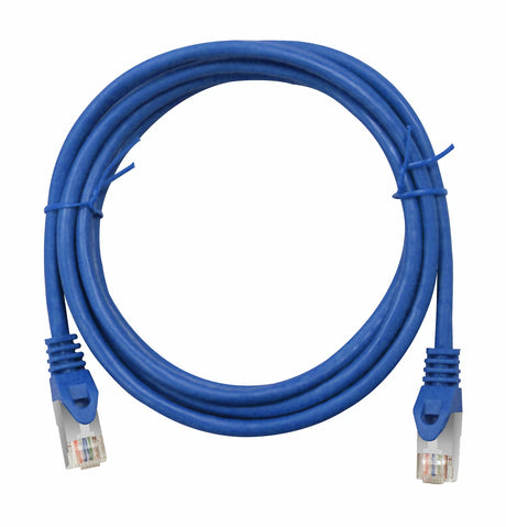 Patchkabel RJ45 geschirmt Cat.6, PVC, blau, 2,0m