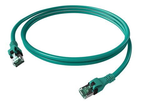 DualBoot PushPull Patchkabel, Cat.6a, geschirmt, türkis, 1m