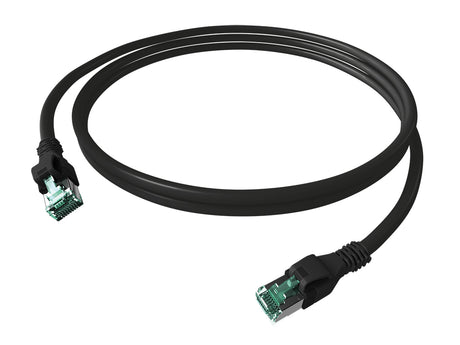 DualBoot PushPull Patchkabel, Cat.6a, geschirmt, schwarz, 2m