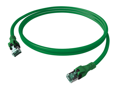 DualBoot PushPull Patchkabel, Cat.6a, geschirmt, grün, 2,0m