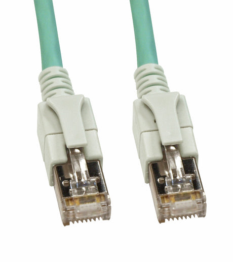 LED Patchkabel RJ45 geschirmt Cat.6a 10GB, LS0H, aqua, 1,0m