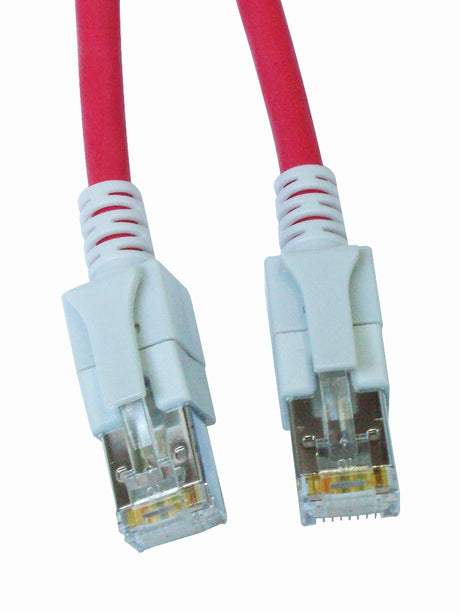 LED Patchkabel RJ45 geschirmt Cat.6a 10GB, LS0H, rot, 7,0m