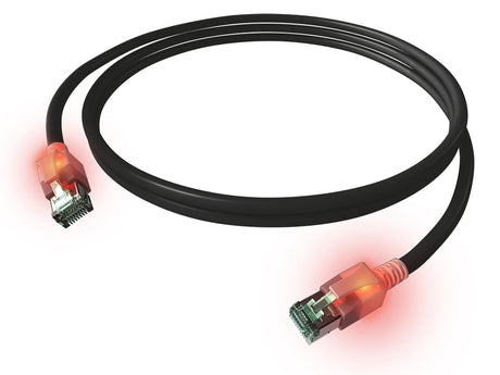 DualBoot LED Patchkabel, Cat.6a, geschirmt, schwarz, 2,0m