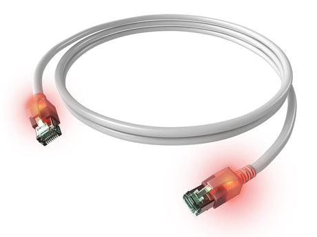 DualBoot LED Patchkabel, Cat.6a, geschirmt, weiß, 3,0m
