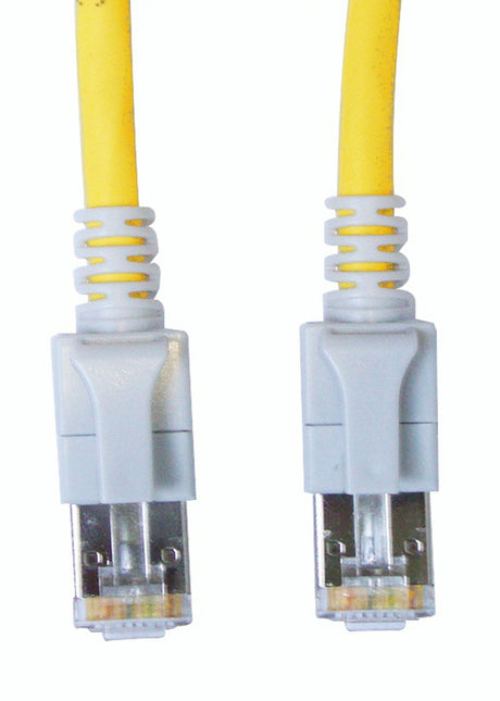 LED Patchkabel RJ45 geschirmt Cat.6a 10GB, LS0H, gelb, 0,5m