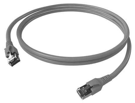 Patchkabel RJ45 geschirmt Cat.6a 10GB, LS0H, grau,  2,0m
