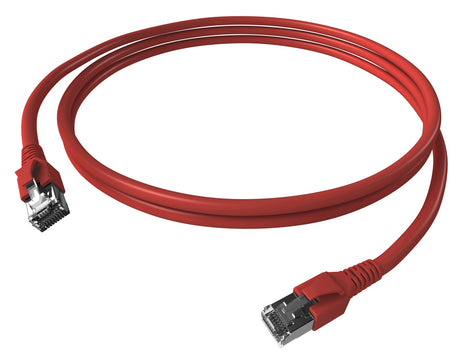 Patchkabel RJ45 geschirmt Cat.6a 10GB, LS0H, rot,  5,0m