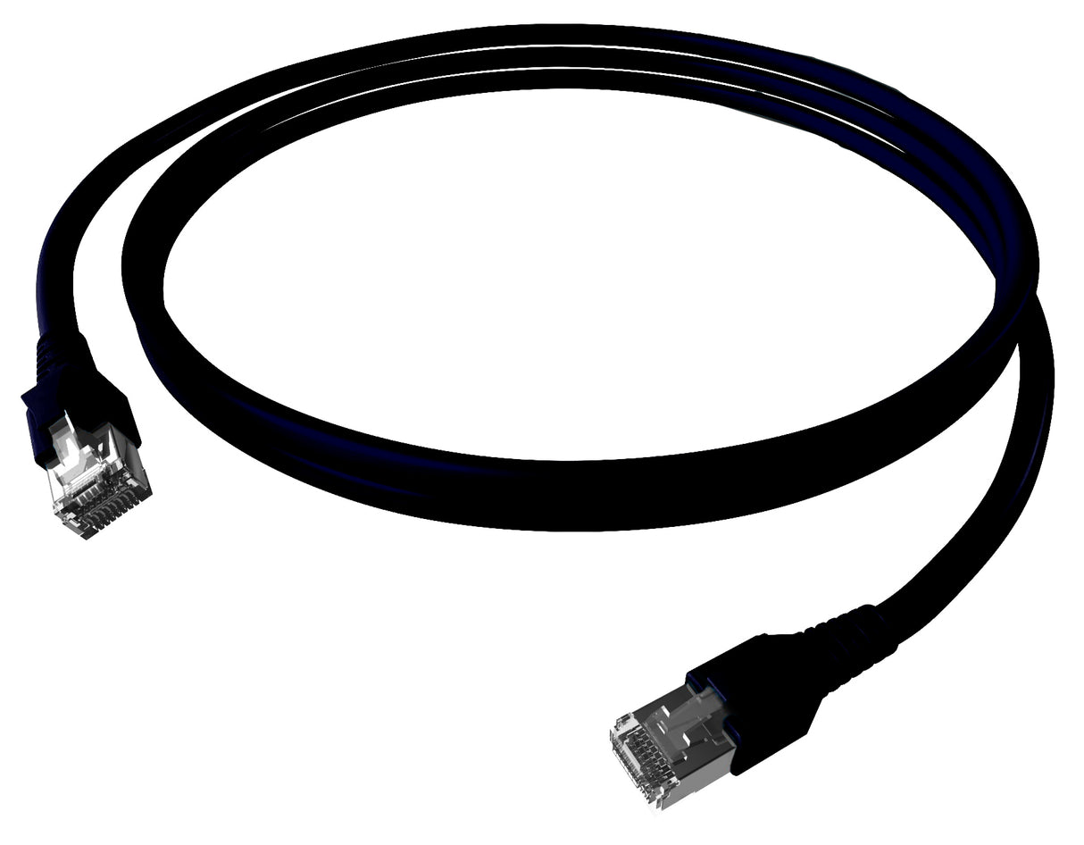 Patchkabel RJ45 geschirmt Cat.6a 10GB, LS0H, schwarz,  1,0m