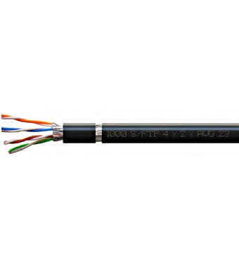 S/FTP Kabel Cat.7, 4x2xAWG23/1, 1000MHz, PE OUTDOOR, schwarz