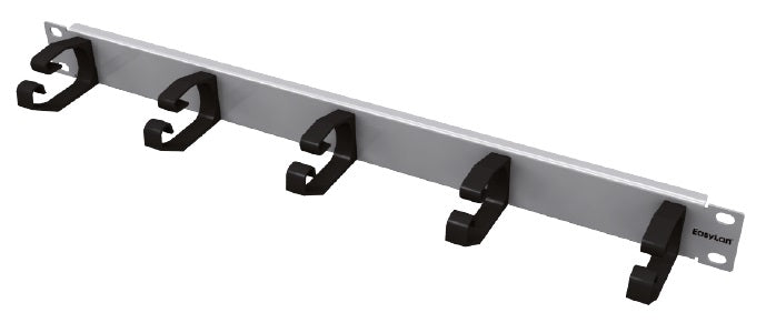 Kabelführungspanel 1HE mit 5 Kunststoffbügel 78mm RAL7035