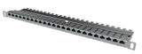 preLink/fixLink Leer-Panel 19" 0,5HE 24xRJ45, Edelstahl
