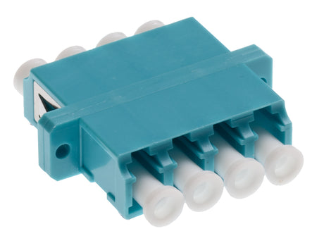 Standard LC-Quad Kupplung MM Polymer Hülse aqua