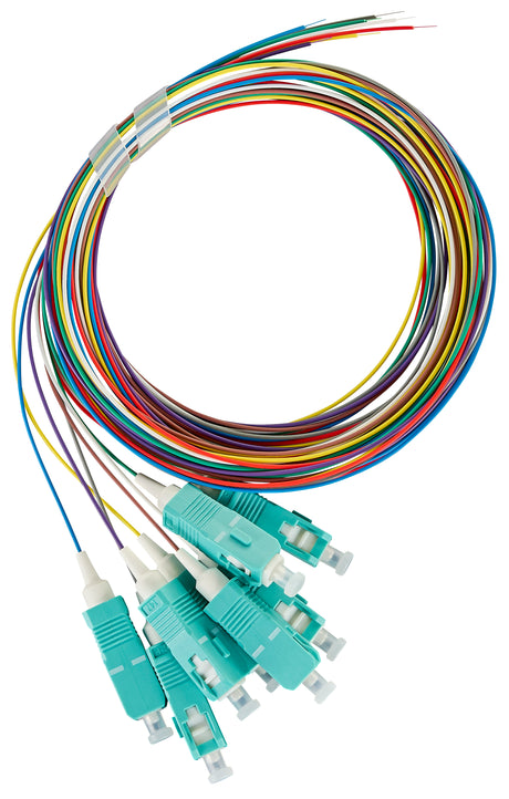 Foto: LWL Pigtail SC, 50/125µm OM3, 2,0m, Easy Strip, 8Stk