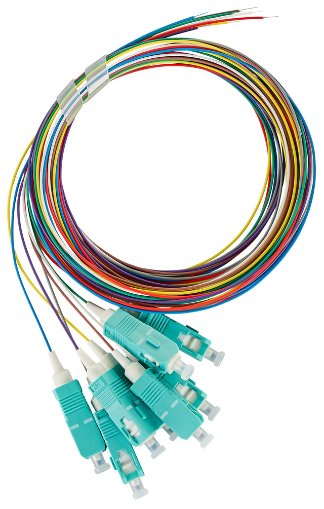 Foto: LWL Pigtail SC, 50/125µm OM3, 2,0m, Easy Strip, 8Stk