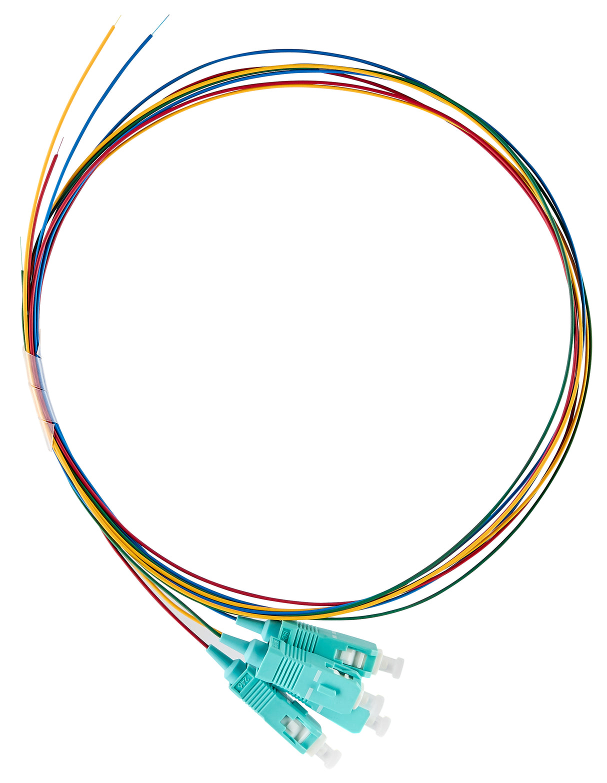FTTH LWL Pigtail SC/UPC, 50/125µm OM3, 1,0m, 4 Stk