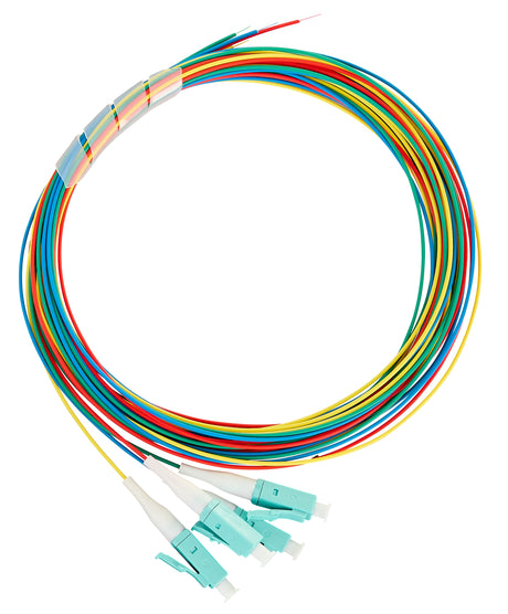 Foto: LWL Pigtail LC, 50/125µm OM3, 2,0m, Easy Strip, 4Stk