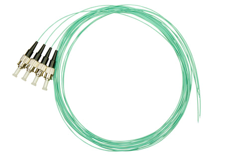 Foto: LWL Pigtail ST, 50/125µm OM3, 2,0m, Easy Strip, aqua, 4Stk