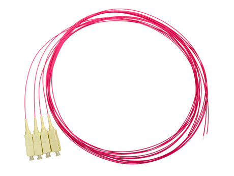 Foto: LWL Pigtail SC, 50/125µm OM4, 2,0m, Easy Strip,violet,4Stk
