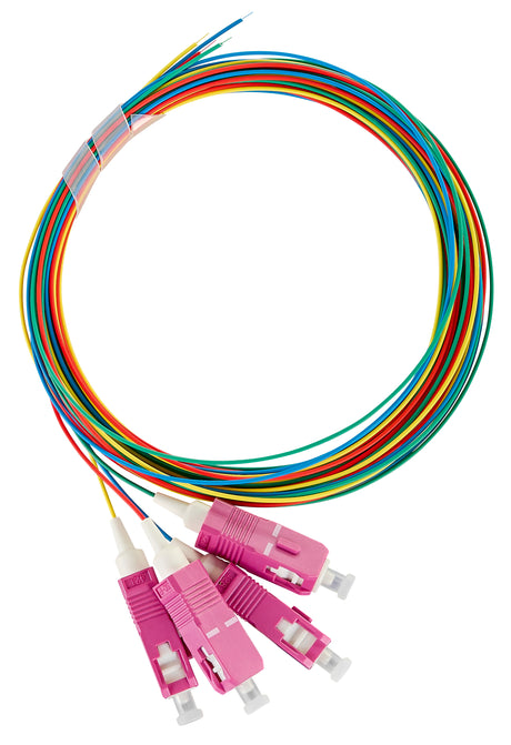 Foto: LWL Pigtail SC, 50/125µm OM4, 2,0m, Easy Strip, 4Stk