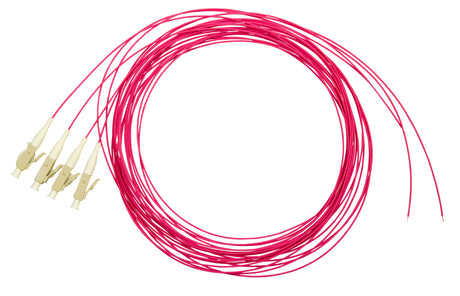 Foto: LWL Pigtail LC, 50/125µm OM4, 2,0m, Easy Strip,violet,4Stk