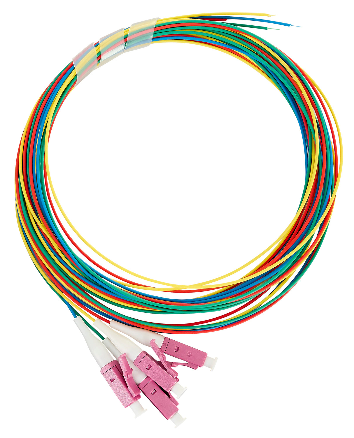 Foto: LWL Pigtail LC, 50/125µm OM4, 2,0m, Easy Strip, 4Stk