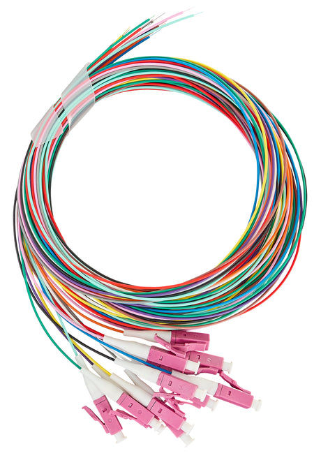 Foto: LWL Pigtail LC, 50/125µm OM4, 2,0m, Easy Strip, 12Stk