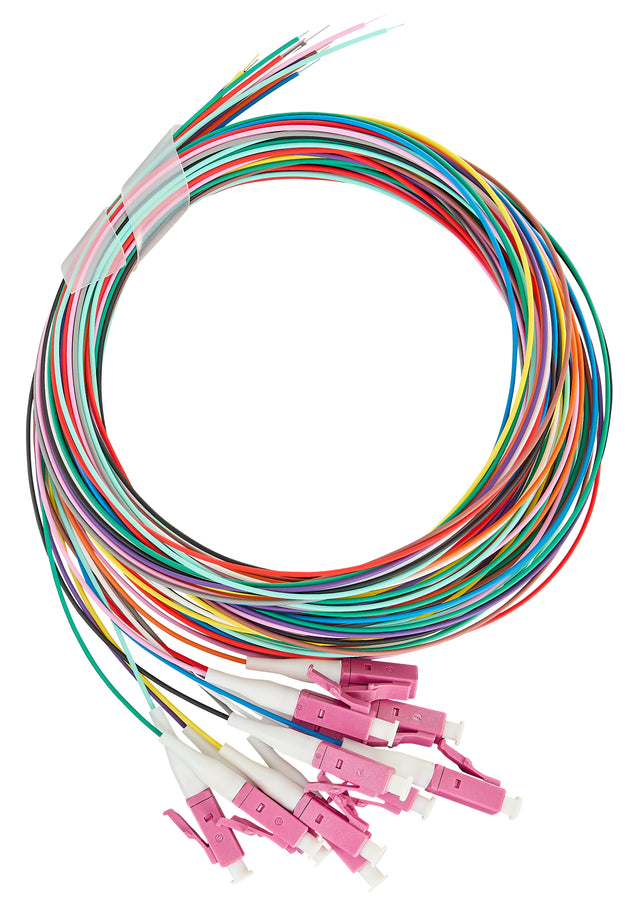 Foto: LWL Pigtail LC, 50/125µm OM4, 2,0m, Easy Strip, 12Stk