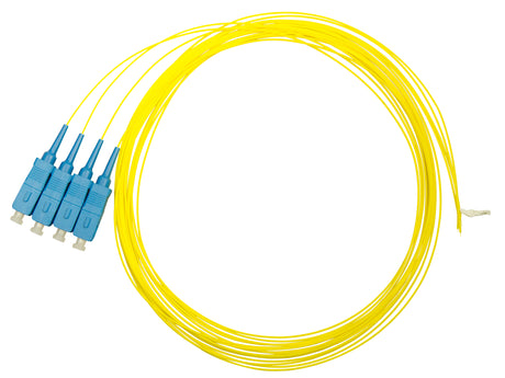 Foto: LWL Pigtail SC, 9/125µm OS2, 2,0m, Easy Strip, gelb, 4Stk