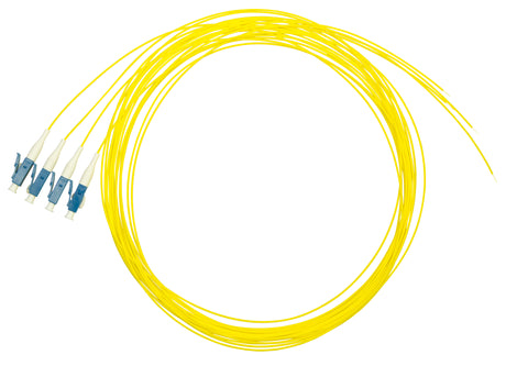 Foto: LWL Pigtail LC, 9/125µm OS2, 2,0m, Easy Strip, gelb, 4Stk