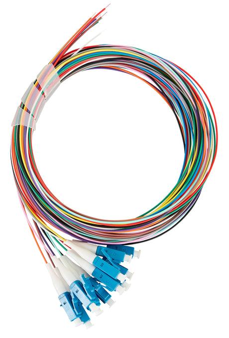 Foto: LWL Pigtail LC, 9/125µm OS2, 2,0m, Easy Strip, 12Stk