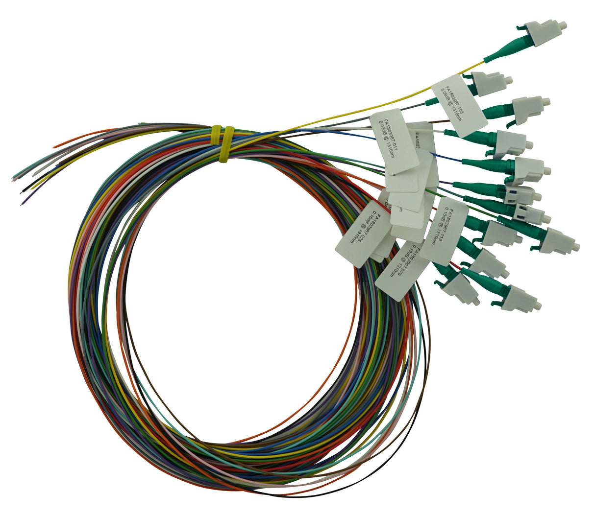 LWL Pigtail LC/APC, 9/125µm OS2, 2m, 12Stk, Klasse B, färbig