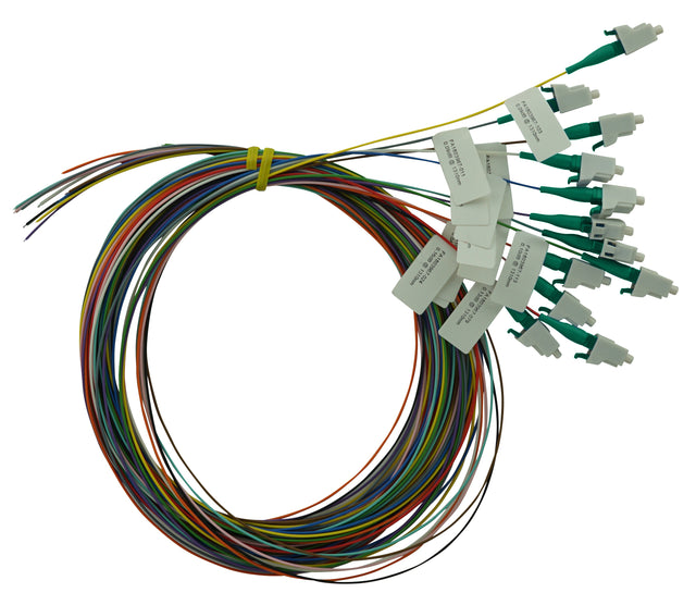 LWL Pigtail LC/APC, 9/125µm OS2, 2m, 12Stk, Klasse B, färbig