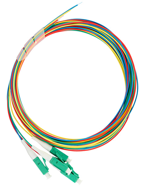 Foto: LWL Pigtail LC/APC, 9/125µm OS2, 2,0m, Easy Strip, 4Stk