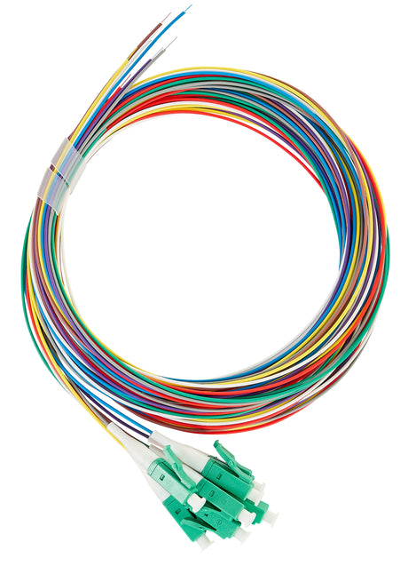 Foto: LWL Pigtail LC/APC, 9/125µm OS2, 2,0m, Easy Strip, 8Stk