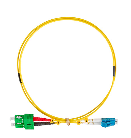 LWL Patchkabel Duplex LC/UPC - SC/APC, 9/125µm OS2,  2,0m