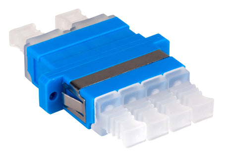 Foto: LWL Kupplung LC-Quad, Singlemode zirconia, Flansch, blau