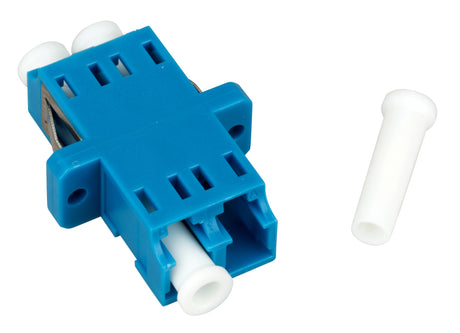 Foto: LWL Kupplung LC-Duplex, Singlemode, zirc, Flansch, blau, ECO