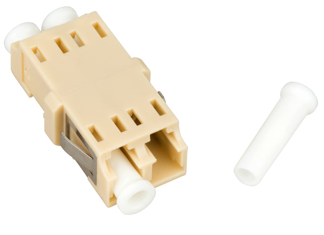 Foto: LWL Kupplung LC-Duplex, Multimode, zirc, o.Flansch,beige,ECO