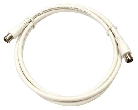 Koax Patchkabel, 2xF-Quick gerade, >90dB, ClassA, weiß, 3,5m