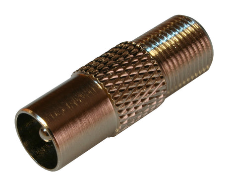 Koax Adapter F-Buchse auf  IEC-Stecker