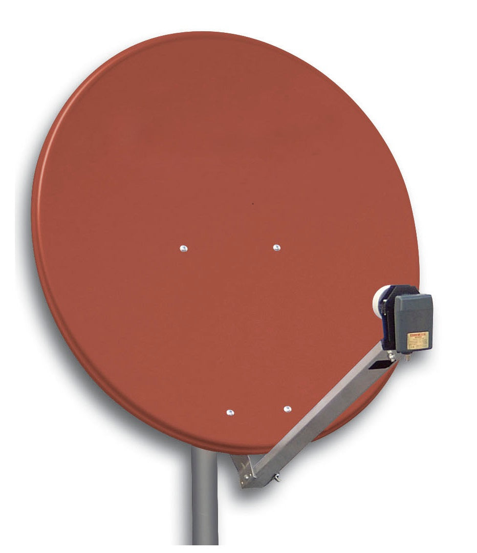 SAT Antenne 80/75cm, Alu,39dB Gain,Arm klappbar, Rot