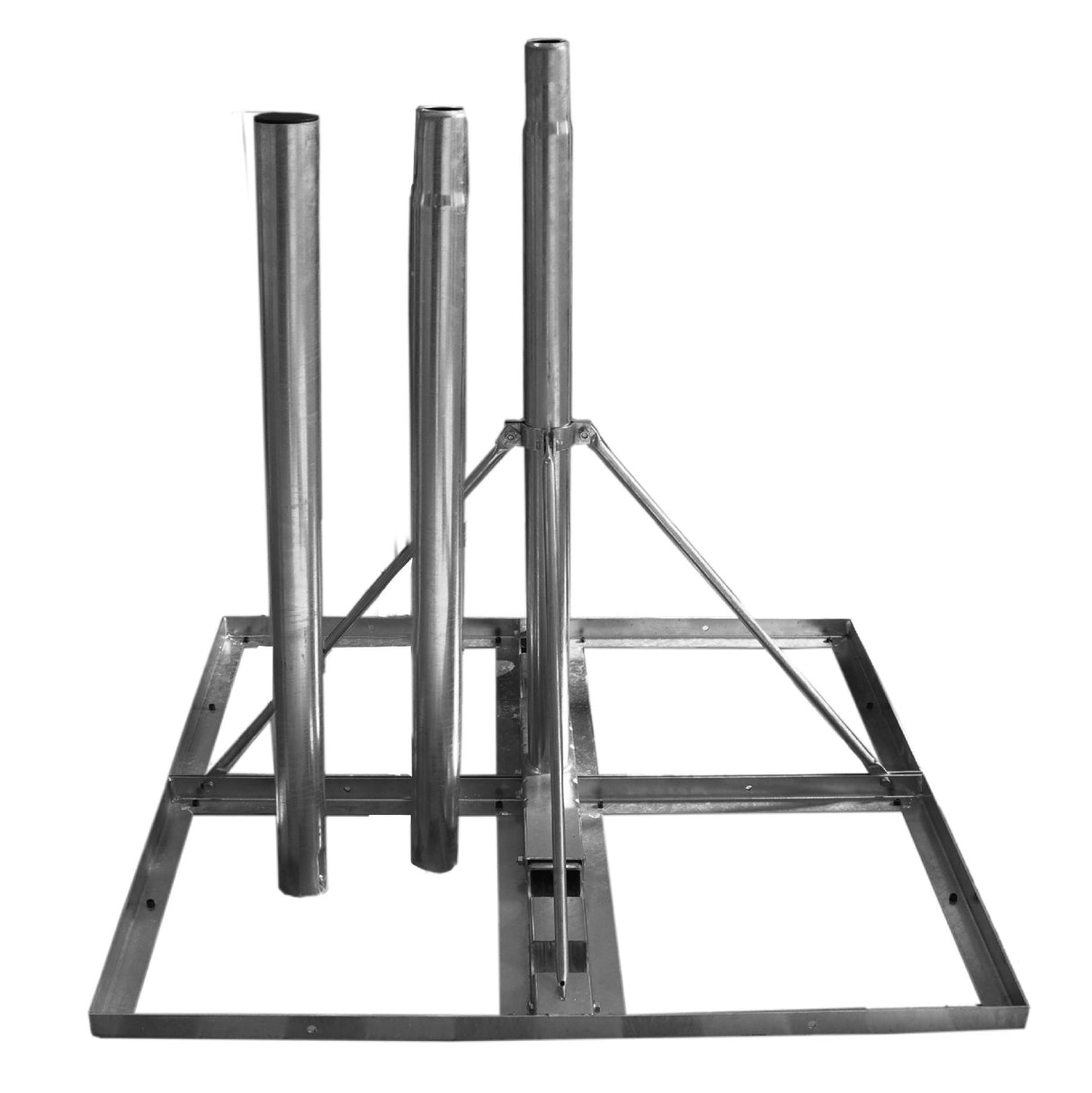 Foto: SAT Flachdach-Ständer,f. 4xBeton 50x50cm, Mast=300cm, Stahl