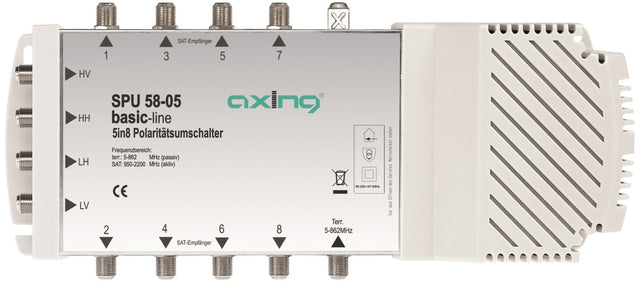 SAT Multischalter 5 in 8 für Quattro + Quad LNB,SPU 58-05