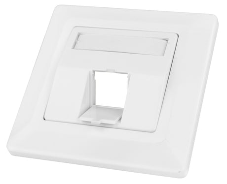 Datendose 80x80mm leer 1 Modul (SFA)(SFB), schräg, RAL9010