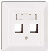 Datendose 80x80mm leer 2 Module (SFA)(SFB), gerade, RAL9010