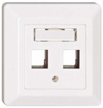 Datendose 80x80mm leer 2 Module (SFA)(SFB), gerade, RAL9010