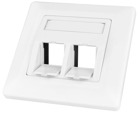 Datendose 80x80mm leer 2 Module (SFA)(SFB), schräg, RAL9010