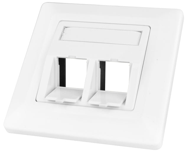 Datendose 80x80mm leer 2 Module (SFA)(SFB), schräg, RAL9010