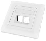 Datendose 80x80mm leer für 2 Module (SFB), schräg, RAL9010