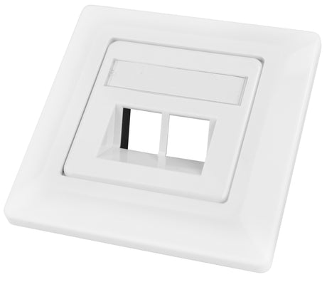 Datendose 80x80mm leer für 2 Module (SFB), schräg, RAL9010
